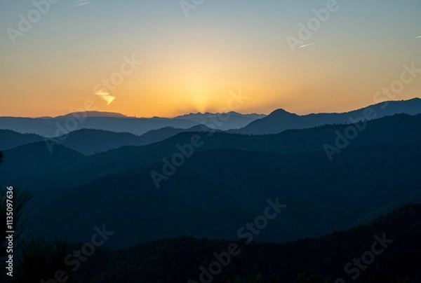 Obraz sunset over the mountains