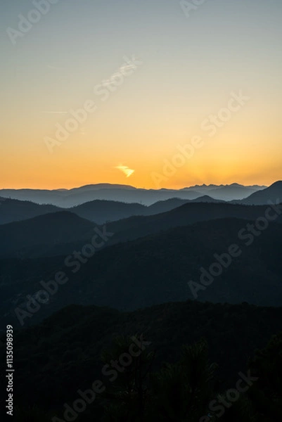 Obraz sunset over the mountains