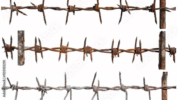Obraz Transparent PNG of a Set of Barbed Wires Cut-Out – Perfect for Industrial and Design Projects"
"Clear PNG Image of Cut Barbed Wire Set – Ideal for Creative and Graphic Designs"