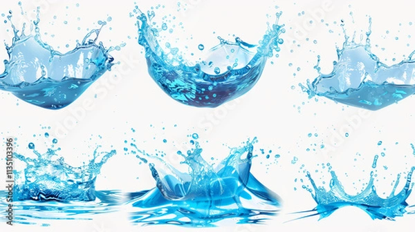 Obraz Transparent PNG of a Set of Blue Water Splashes – Perfect for Creative and Fluid Designs"
"Clear PNG Image of Blue Water Splashes Set – Ideal for Artistic and Water-Themed Projects