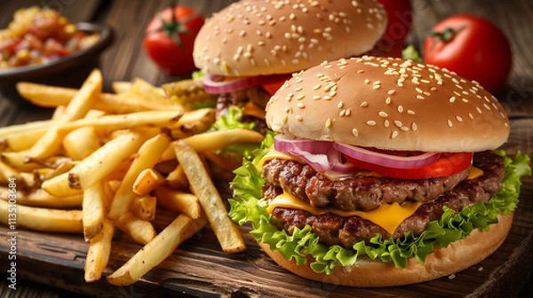 Obraz Transparent PNG of a Set of Delicious Burgers – Perfect for Food and Culinary Designs"
"Clear PNG Image of a Set of Tasty Burgers – Ideal for Restaurant and Creative Projects