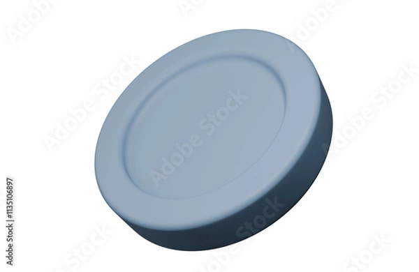 Obraz 3d render round icon isolated on transparent background cutout