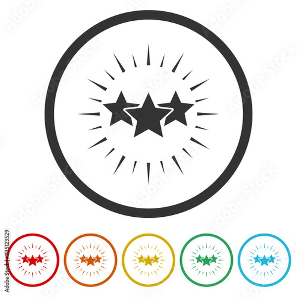 Fototapeta Excellence icon. Set icons in color circle buttons