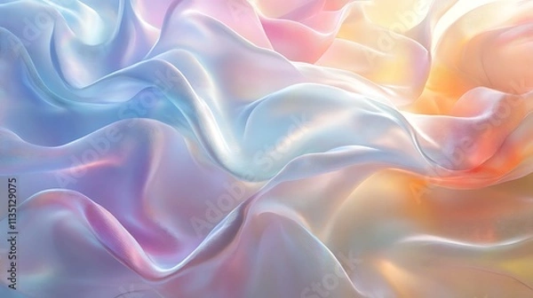 Fototapeta Holographic pastel rainbow background with irides