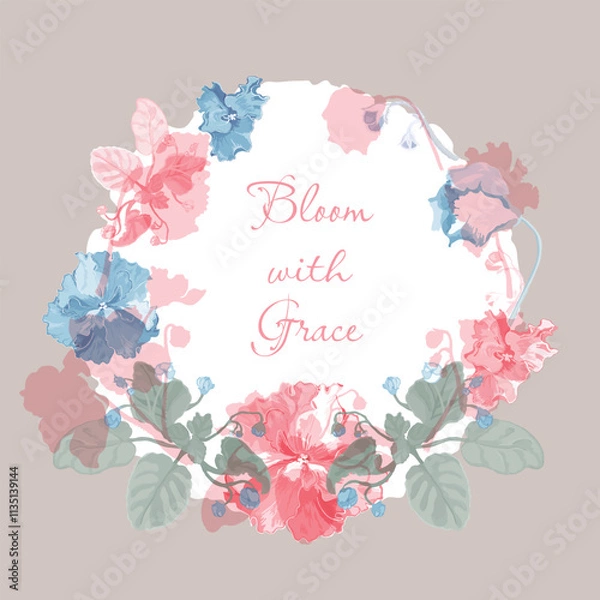 Obraz Vector garden illustration with delicate violets