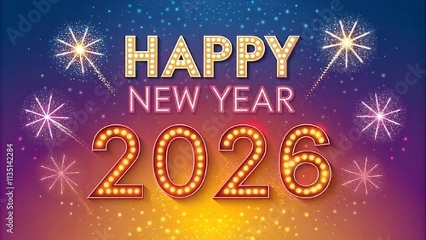 Fototapeta 2026 happy new year text effect design