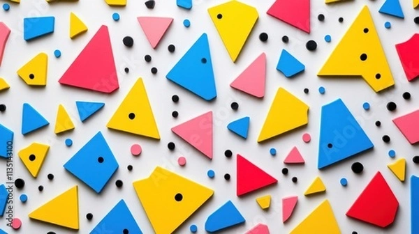 Fototapeta Vibrant Geometric Abstract Art: A Colorful Composition of Shapes