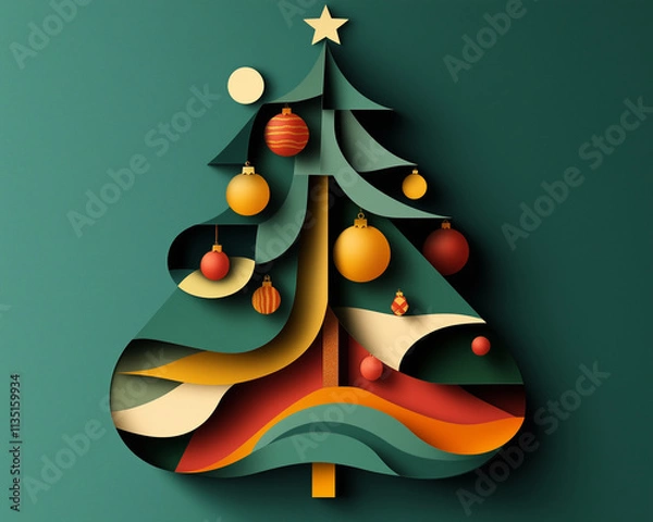 Obraz abstract christmas tree