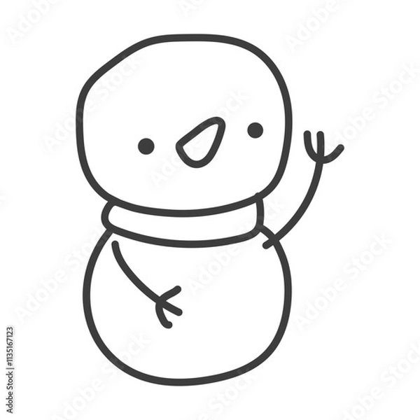 Obraz cute doodle snowman