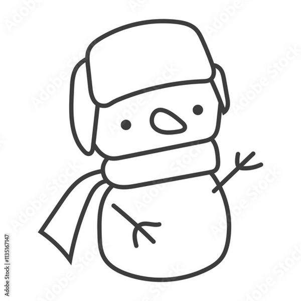 Obraz cute doodle snowman