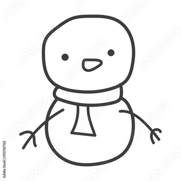 Obraz cute doodle snowman