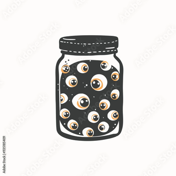 Obraz A flat style icon of eyeball jar Isolated vector illustration