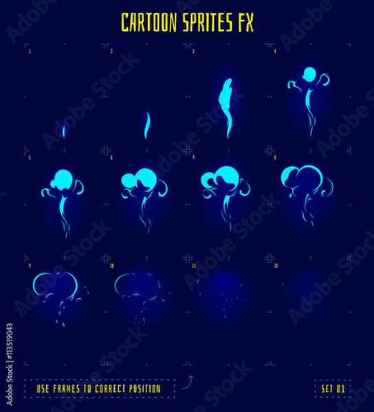 Fototapeta Animation frames or smoke sprites