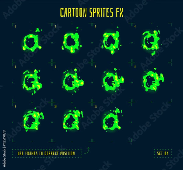 Fototapeta Animation frames or liquid loop sprites