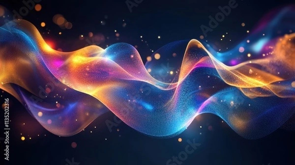 Fototapeta Vibrant Colorful Waves in Abstract Background