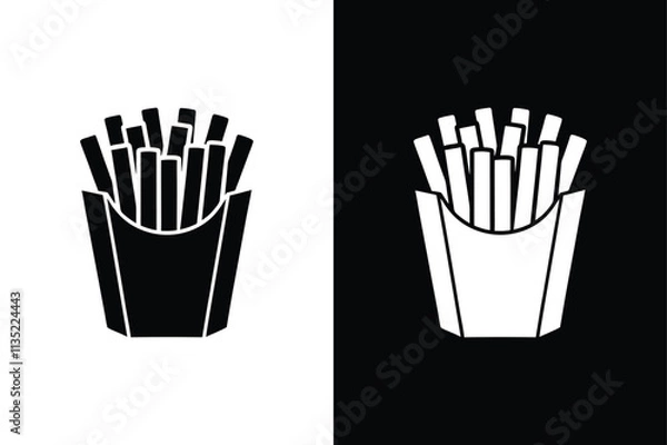 Fototapeta Fries icon vector on White Background ,Vector Art Illustration on white background.