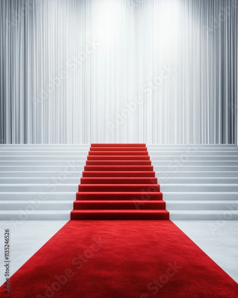 Obraz Empty Red Carpet Leading to a Podium