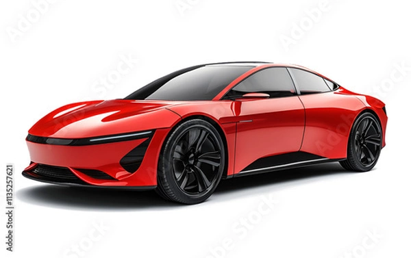 Obraz Electric car in concept, EV car isolated on white background, image ai generate	
