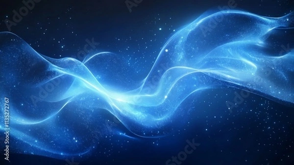 Fototapeta Abstract Blue Light Waves