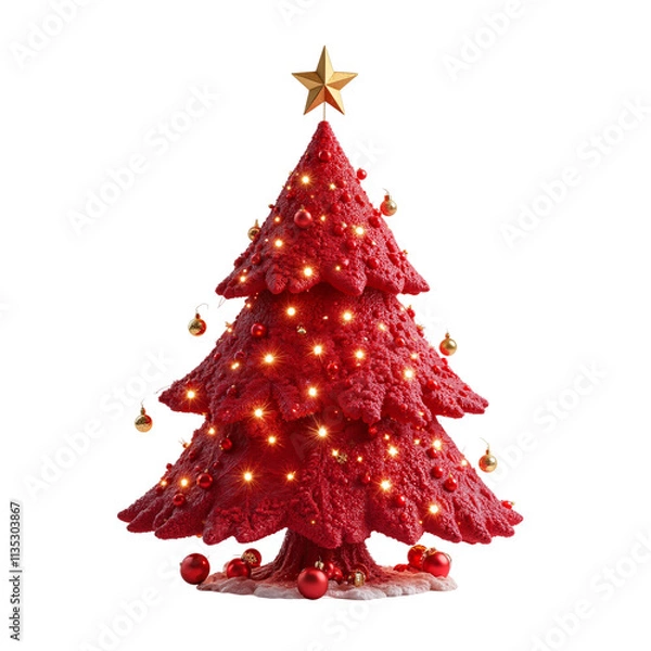 Obraz red christmas tree Transparent background