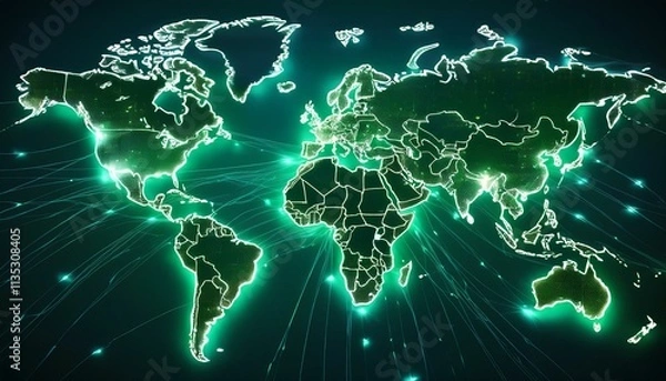 Obraz blue world map