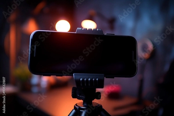 Obraz Cutting-edge smartphone tailored for influencers to create content for social networks.