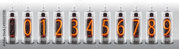 Obraz Digits on vintage vacuum tube display