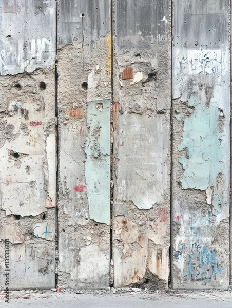 Fototapeta Remains of Berlin wall, detail of old concrete wall, Germany