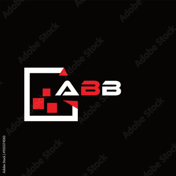 Fototapeta ABB creative minimalist letter logo. ABB unique vector initials alphabet letter logo design