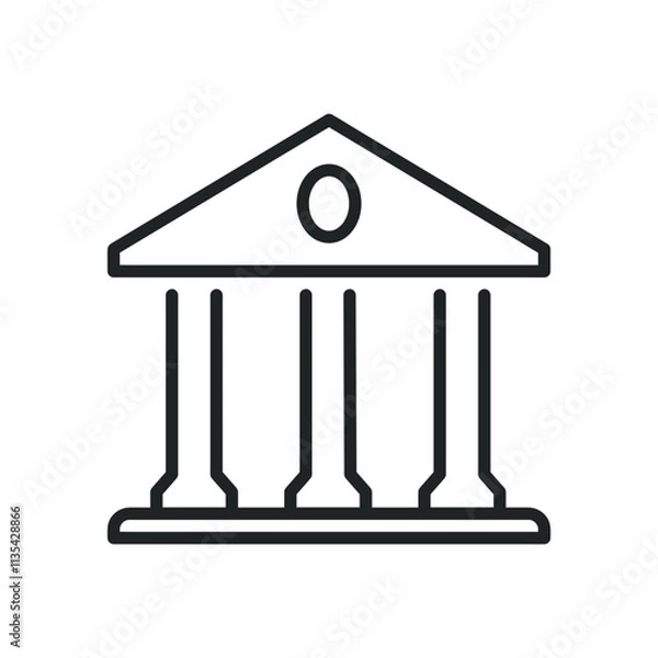 Fototapeta Bank thin line icons. Editable stroke and Perfect pixel on transparent background