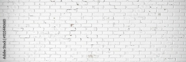 Obraz White brick wall with a smooth, clean surface perfect for adding text or graphics, building, retro