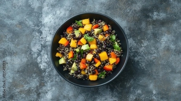 Fototapeta Delicious Quinoa Salad with Mango, Avocado, and Black Beans