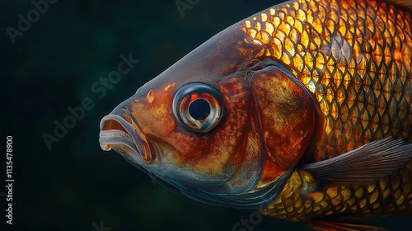 Fototapeta Studio Shot of Fish - Fresh and Pristine Catch in Focus