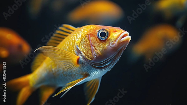 Fototapeta Studio Shot of Fish - Fresh and Pristine Catch in Focus