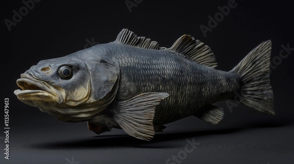 Fototapeta Studio Shot of Fish - Fresh and Pristine Catch in Focus
