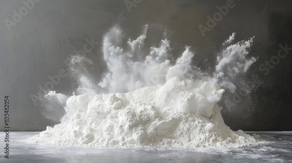 Fototapeta Studio Shot of Flour - Fine and Versatile Baking Essential in Focus