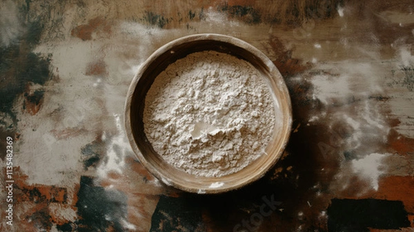 Fototapeta Studio Shot of Flour - Fine and Versatile Baking Essential in Focus