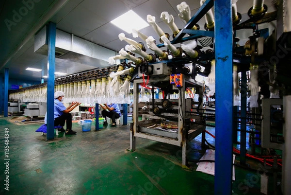 Obraz Gloves factory production workshop and mechanical equipment