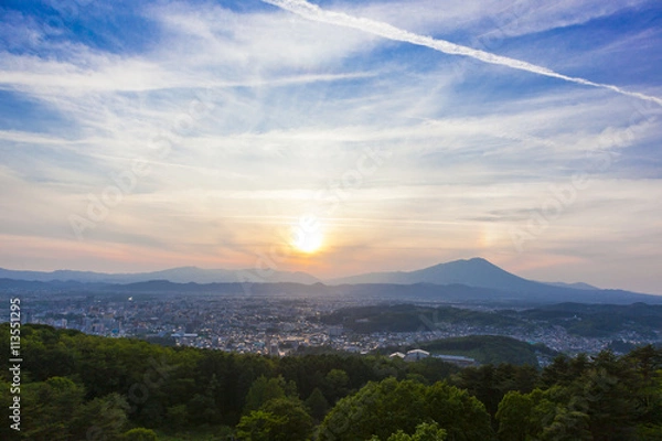 Obraz 岩手山と盛岡市街地　岩山展望台（岩手県盛岡市）