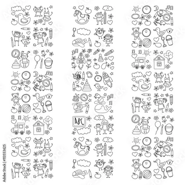 Obraz Doodle vector kindergarten elements