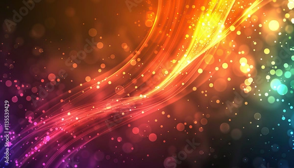 Fototapeta Abstract Image: Multicolored Light Streaks and Bokeh