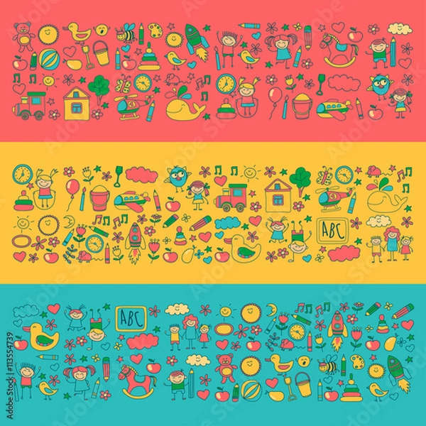 Obraz Doodle vector kindergarten elements
