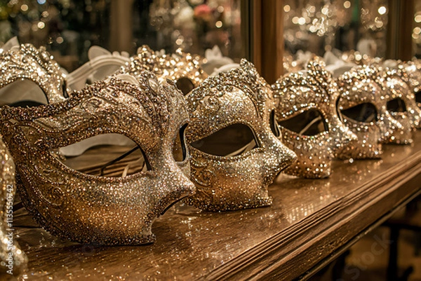 Fototapeta  a diy new year mask project showcasing beautifully crafted masks with spa
