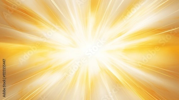 Fototapeta Golden rays of light radiating from the center, giving a sense of warmth and energy, isolated on white background