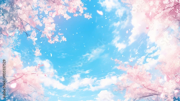Fototapeta 青空に舞う桜の花びら