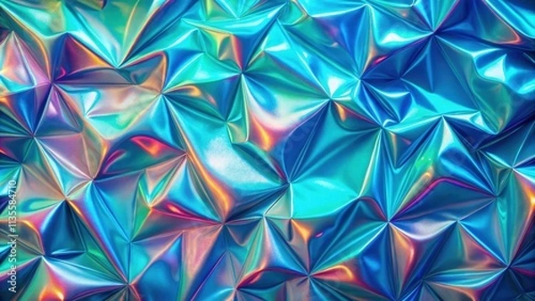 Fototapeta Vibrant abstract teal holographic texture , vibrant, abstract, texture, holographic, surfaces, bright, shades, teal