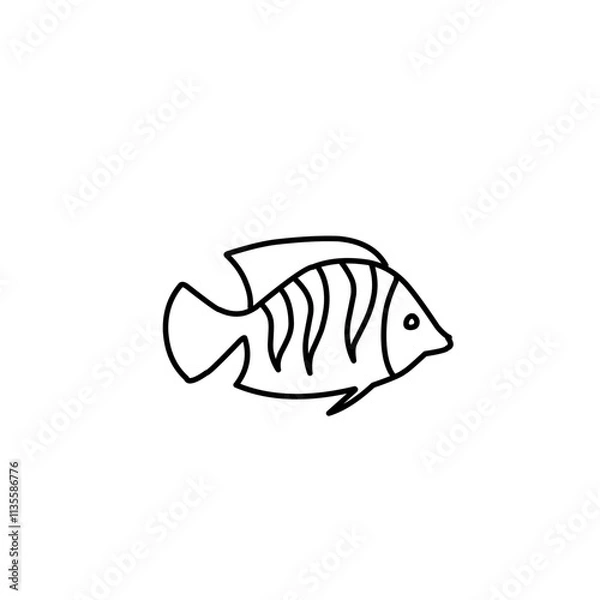 Fototapeta fish line icon