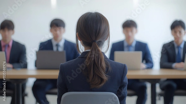 Fototapeta 面接を受ける就活生