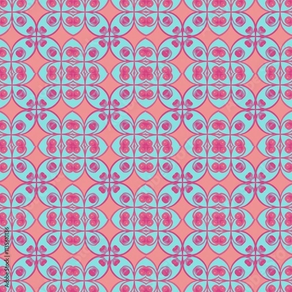 Fototapeta seamless pattern with flowers and leaves