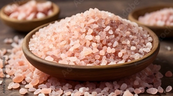 Fototapeta Natural pink salt from the Himalayas ready to use.generative.ai